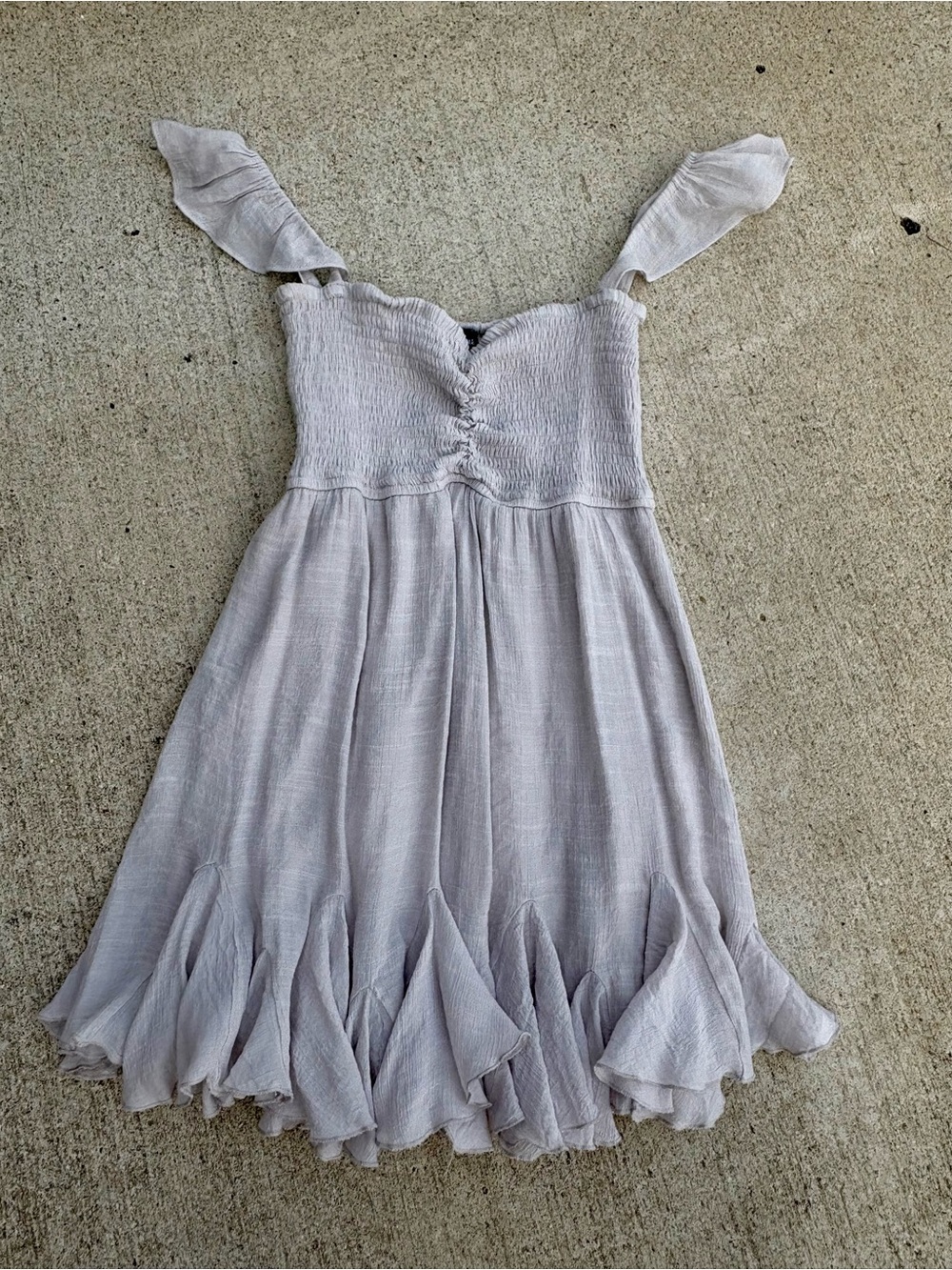 Aakaa Light Gray Ruffled Sundress - Picture 2 of 4